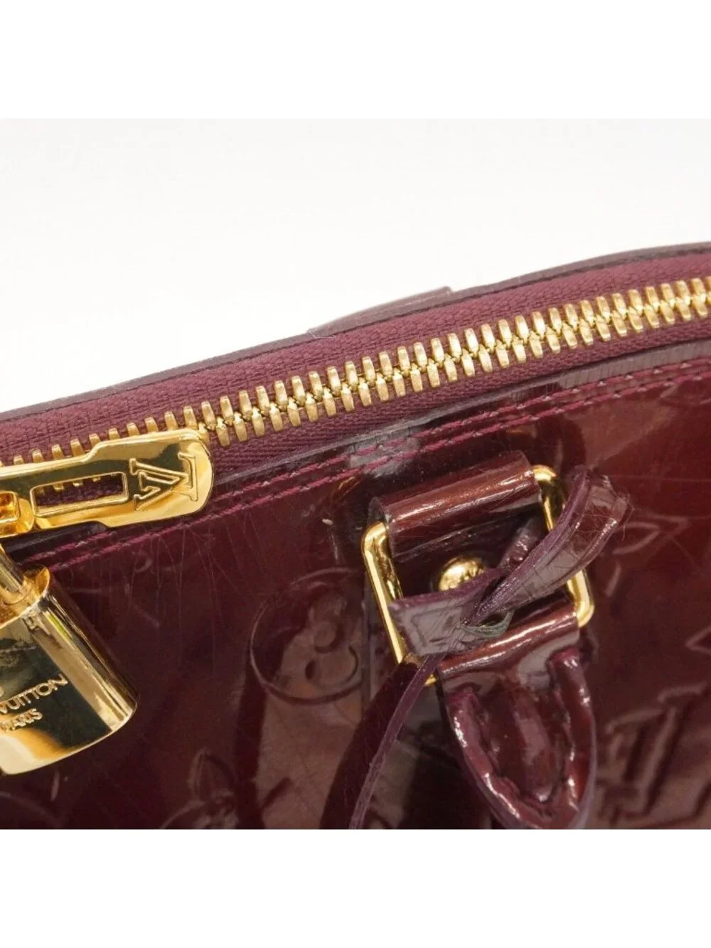 Louis Vuitton Handbag Vernis Alma GM Rouge Fauvist